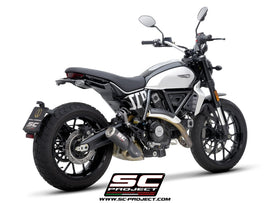 Ducati SCRAMBLER 800 - 2025 – SC-Project CR-T carbon fibre exhaust, with stoneguard grid