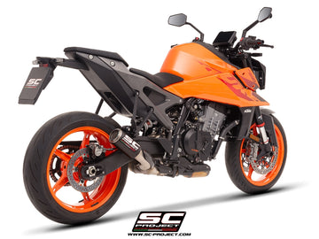 KTM 990 DUKE - 2024 - 2025 – SC-Project CR-T carbon fibre exhaust, with stoneguard grid