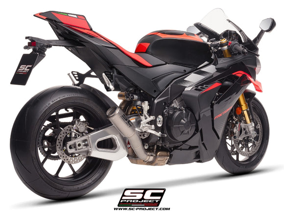 aprilia motorcycles sc project RSV4 - 2025 – SC-Project CR-T titanium exhaust, with stoneguard grid