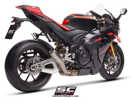 aprilia motorcycles sc project TUONO V4 - 2025 – SC-Project CR-T titanium exhaust, with stoneguard grid