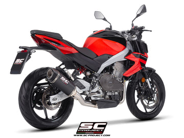 aprilia motorcycles sc project TUONO 457 - 2025 – SC-Project 2-1 Stainless steel full exhaust system, with SC1-S carbon fibre exhaust