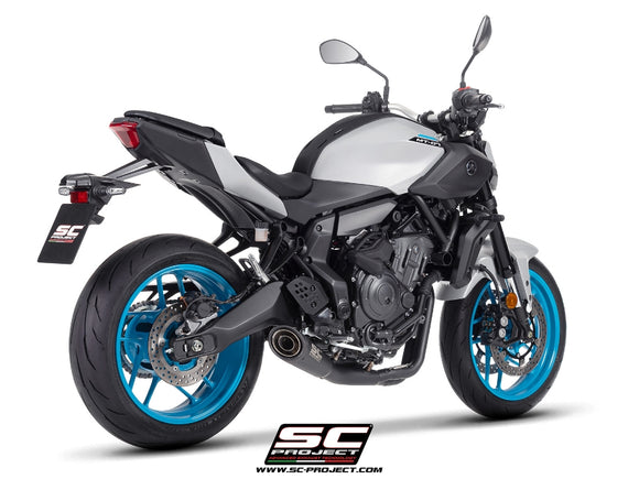 Yamaha MT-07 - 2025 – SC-Project 2-1 Stainless steel full exhaust system, matt black, with S1 stainless steel exhaust