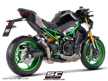 Kawasaki Z900 - Z900 A2 - 2025 - 2026 – SC-Project CR-T carbon fibre exhaust, with stoneguard grid (WITHOUT carbon fibre heat protection)