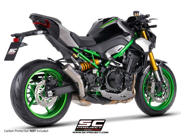 Kawasaki Z900 - Z900 A2 - 2025 - 2026 – SC-Project CR-T titanium exhaust, with stoneguard grid (WITHOUT carbon fibre heat protection)