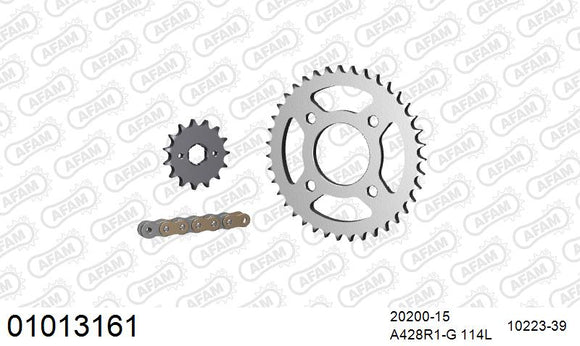 Honda CM125 / C 1981-1982 - AFAM Reinforced Chain & Steel Sprocket Kit, 428 (OE Pitch) - 01013161 - P3 Tuning