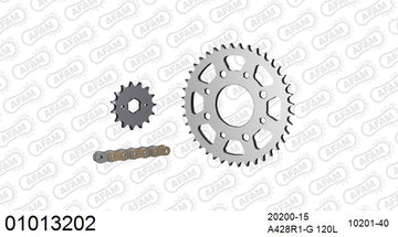Honda CB125T 1982-1986 - AFAM Reinforced Chain & Steel Sprocket Kit, 428 (OE Pitch) - 01013202 - P3 Tuning