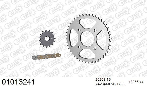 Honda CBR125R 2011-2016 - AFAM Xs-Ring Reinforced Chain & Steel Sprocket Kit, 428 (OE Pitch) - 01013241 - P3 Tuning