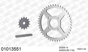 Honda XL125 Varadero 2000-2010 - AFAM XS-ring standard Chain & Steel Sprocket Kit, 520 (OE Pitch) - 01013551 - P3 Tuning