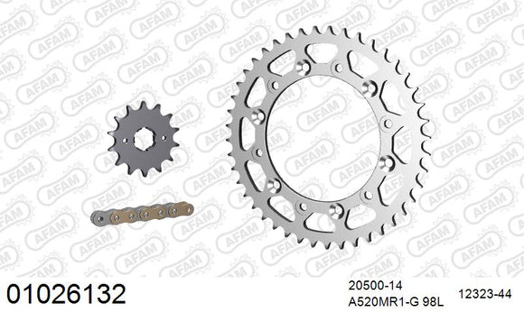 Honda CB250RS 1983 - AFAM MX reinforced Chain & Steel Sprocket Kit, 520 (OE Pitch) - 01026132 - P3 Tuning