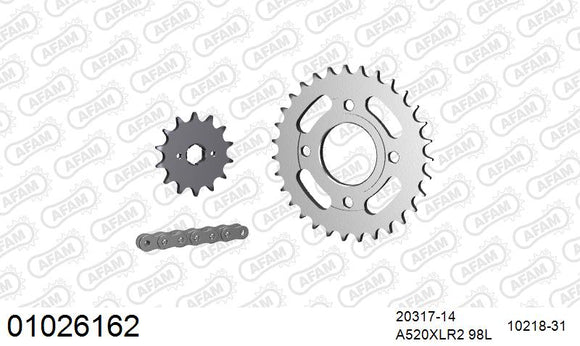 Honda CM250C 1982-1985 - AFAM XS-ring standard Chain & Steel Sprocket Kit, 520 (OE Pitch) - 01026162 - P3 Tuning