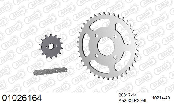 Honda CM250C 1983-1984 - AFAM XS-ring standard Chain & Steel Sprocket Kit, 520 (OE Pitch) - 01026164 - P3 Tuning