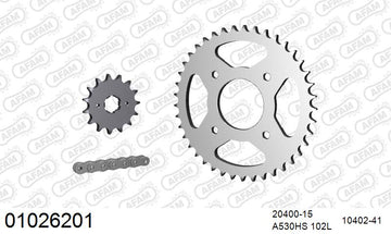 Honda CB250 1976-1978 - AFAM Reinforced Chain & Steel Sprocket Kit, 530 (OE Pitch) - 01026201 - P3 Tuning