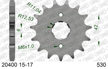 Honda CB250 1976-1978 - AFAM Reinforced Chain & Steel Sprocket Kit, 530 (OE Pitch) - 01026201 - P3 Tuning