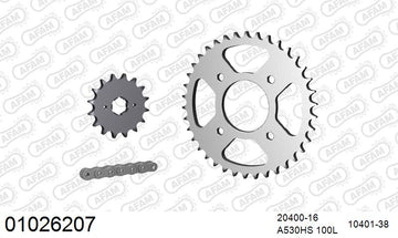 Honda CJ250 1976-1977 - AFAM Reinforced Chain & Steel Sprocket Kit, 530 (OE Pitch) - 01026207 - P3 Tuning