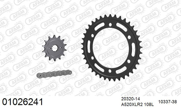 Honda CBR250R 2011-2013 - AFAM Xs-Ring Reinforced Plus Chain & Steel Sprocket Kit, 520 (OE Pitch) - 01026241 - P3 Tuning
