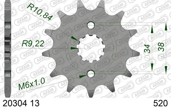 Honda NSR250R / SE 1990-1993 - AFAM MX reinforced Chain & Steel Sprocket Kit, 520 (OE Pitch) - 01026503B - P3 Tuning