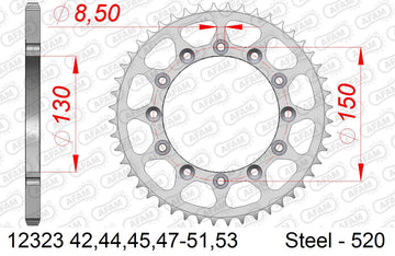 Honda NSR250R / SE 1990-1993 - AFAM MX reinforced Chain & Steel Sprocket Kit, 520 (OE Pitch) - 01026503B - P3 Tuning
