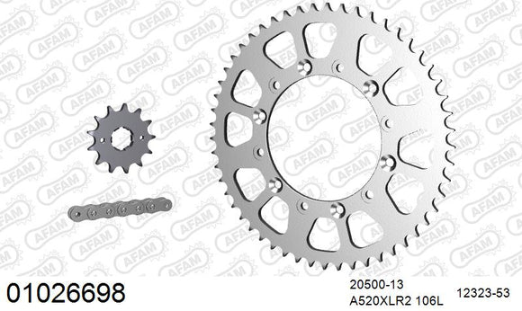 Honda XR200R / 250 R 1982-1983 - AFAM Xs-Ring Reinforced Plus Chain & Steel Sprocket Kit, 520 (OE Pitch) - 01026698 - P3 Tuning