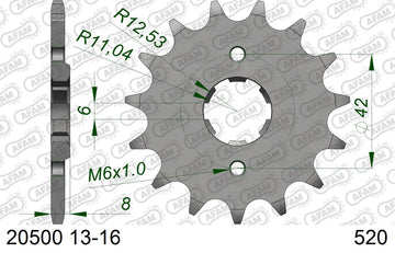 Honda XR200R / 250 R 1982-1983 - AFAM MX reinforced Chain & Steel Sprocket Kit, 520 (OE Pitch) - 01026698B - P3 Tuning