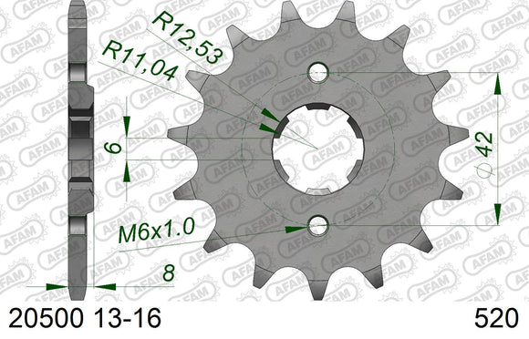 Honda XR200R / 250 R 1982-1983 - AFAM MX reinforced Chain & Steel Sprocket Kit, 520 (OE Pitch) - 01026698B - P3 Tuning