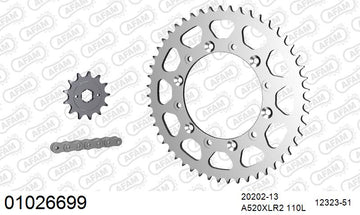 Honda XR200R / 250 R 1984-1985 - AFAM Xs-Ring Reinforced Plus Chain & Steel Sprocket Kit, 520 (OE Pitch) - 01026699 - P3 Tuning
