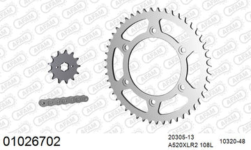 Honda XR200R / 250 R 1990-1995 - AFAM Xs-Ring Reinforced Plus Chain & Steel Sprocket Kit, 520 (OE Pitch) - 01026702 - P3 Tuning