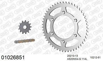 Honda CRF250R / RX 2004-2005 - AFAM MX Racing GP Chain & Steel Sprocket Kit, 520 (OE Pitch) - 01026851 - P3 Tuning