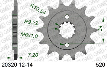 Honda CBR300R 2014-2019 - AFAM MX reinforced Chain & Steel Sprocket Kit, 520 (OE Pitch) - 01030200B - P3 Tuning