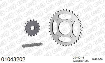 Honda CB400T / AT 1978 - AFAM Reinforced Chain & Steel Sprocket Kit, 530 (OE Pitch) - 01043202 - P3 Tuning
