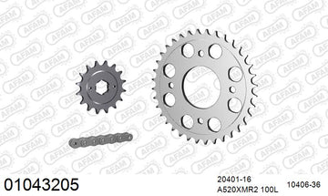 Honda CB400N Super Dream 1981-1983 - AFAM XS-ring Extra Reinforced Chain & Steel Sprocket Kit, 520 (OE Pitch) - 01043205 - P3 Tuning