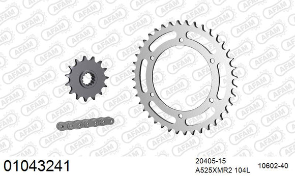 Honda VFR400RR [NC30] 1989-1992 - AFAM XS-ring Extra Reinforced Chain & Steel Sprocket Kit, 525 (OE Pitch) - 01043241 - P3 Tuning
