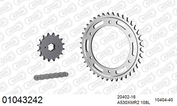 Honda NS400R 1985-1988 - AFAM XS-ring Extra Reinforced Chain & Steel Sprocket Kit, 530 (OE Pitch) - 01043242 - P3 Tuning