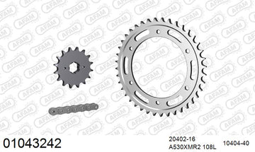 Honda VFR400RR [NC24] 1985-1986 - AFAM XS-ring Extra Reinforced Chain & Steel Sprocket Kit, 530 (OE Pitch) - 01043242 - P3 Tuning