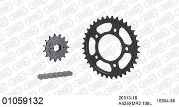 Honda XBR500 / GB500 1985-1988 - AFAM XS-ring Extra Reinforced Chain & Steel Sprocket Kit, 525 (OE Pitch) - 01059132 - P3 Tuning