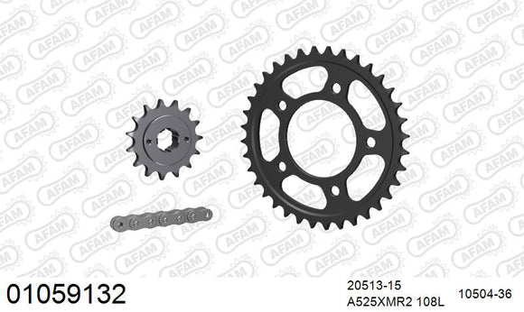 Honda XBR500 / GB500 1985-1988 - AFAM XS-ring Extra Reinforced Chain & Steel Sprocket Kit, 525 (OE Pitch) - 01059132 - P3 Tuning