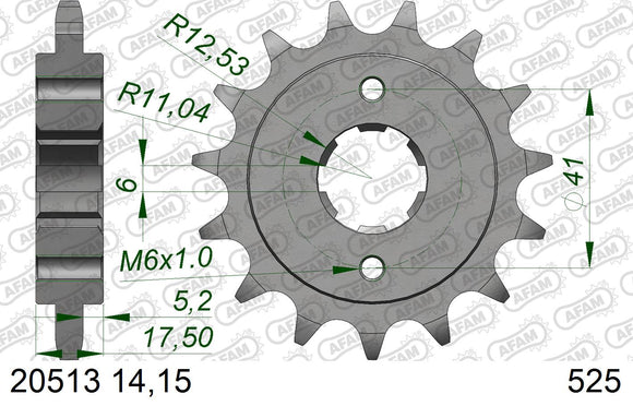 Honda XBR500 / GB500 1985-1988 - AFAM XS-ring Extra Reinforced Chain & Steel Sprocket Kit, 525 (OE Pitch) - 01059132 - P3 Tuning