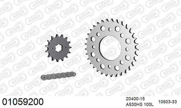 Honda CB500F / T 1975-1977 - AFAM Reinforced Chain & Steel Sprocket Kit, 530 (OE Pitch) - 01059200 - P3 Tuning