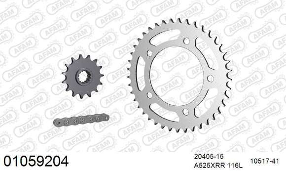 Honda CBF500N 2004-2007 - AFAM XS-ring Extra Reinforced Chain & Steel Sprocket Kit, 525 (OE Pitch) - 01059204 - P3 Tuning