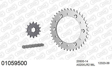 Honda XL500S 1979-1981 - AFAM Xs-Ring Reinforced Plus Chain & Steel Sprocket Kit, 520 (OE Pitch) - 01059500 - P3 Tuning