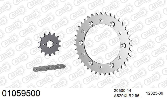 Honda XL500S 1979-1981 - AFAM Xs-Ring Reinforced Plus Chain & Steel Sprocket Kit, 520 (OE Pitch) - 01059500 - P3 Tuning