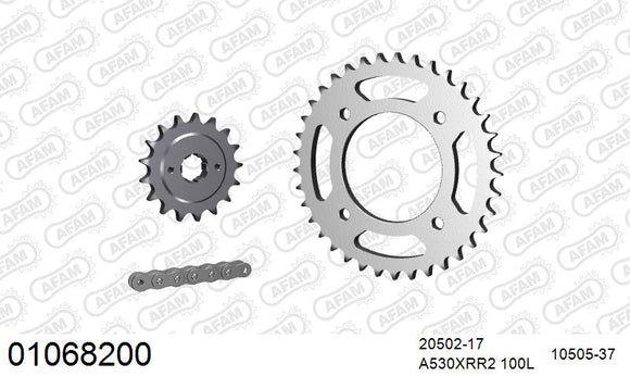 Honda CB550F / K 1977-1979 - AFAM XS-ring Extra Reinforced Chain & Steel Sprocket Kit, 530 (OE Pitch) - 01068200 - P3 Tuning