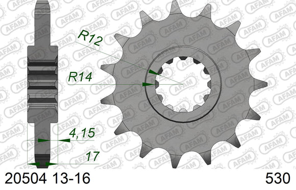 Honda CBR600F 1987-1990 - AFAM Reinforced Chain & Steel Sprocket Kit, 530 (OE Pitch) - 01070200B - P3 Tuning