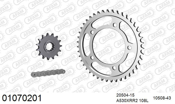 Honda CBR600F 1991-1996 - AFAM XS-ring Extra Reinforced Chain & Steel Sprocket Kit, 530 (OE Pitch) - 01070201 - P3 Tuning