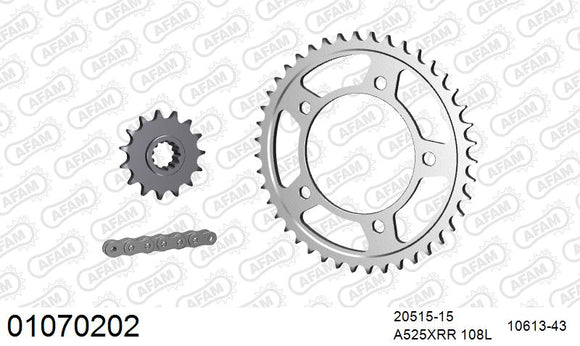 Honda CBR600F 1997-1998 - AFAM XS-ring Extra Reinforced Chain & Steel Sprocket Kit, 525 (OE Pitch) - 01070202 - P3 Tuning
