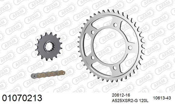 Honda CBR600F 2011-2013 - AFAM XS-ring super reinforced Chain & Steel Sprocket Kit, 525 (OE Pitch) - 01070213 - P3 Tuning