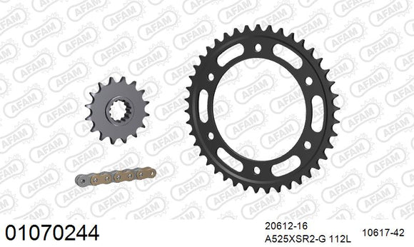 Honda CBR600RR 2006 - AFAM XS-ring super reinforced Chain & Steel Sprocket Kit, 525 (OE Pitch) - 01070244 - P3 Tuning