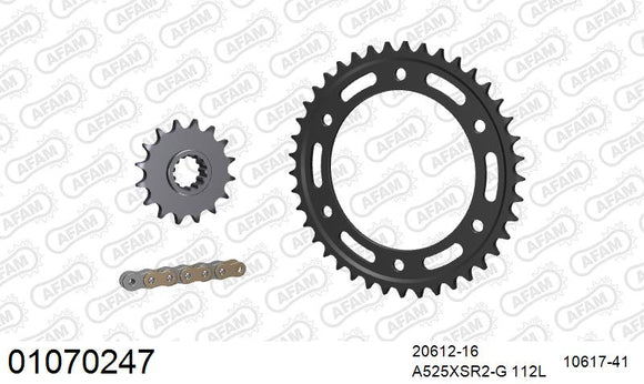 Honda CBR600RR 2007-2008 - AFAM XS-ring super reinforced Chain & Steel Sprocket Kit, 525 (OE Pitch) - 01070247 - P3 Tuning