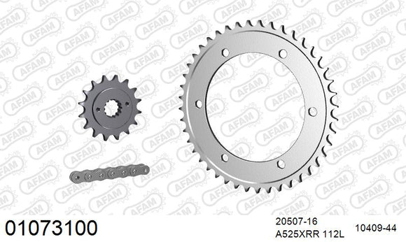 Honda Hawk GT / Bros 650 1988-1991 - AFAM XS-ring Extra Reinforced Chain & Steel Sprocket Kit, 525 (OE Pitch) - 01073100 - P3 Tuning