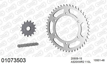 Honda NX650 Dominator 1996-2000 - AFAM XS-ring Extra Reinforced Chain & Steel Sprocket Kit, 520 (OE Pitch) - 01073503 - P3 Tuning