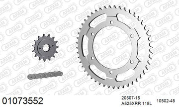 Honda XL650 Transalp 2001-2007 - AFAM XS-ring Extra Reinforced Chain & Steel Sprocket Kit, 525 (OE Pitch) - 01073552 - P3 Tuning